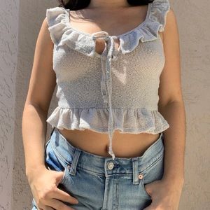 Urban Outfitters Grey Knit Peplum Tank